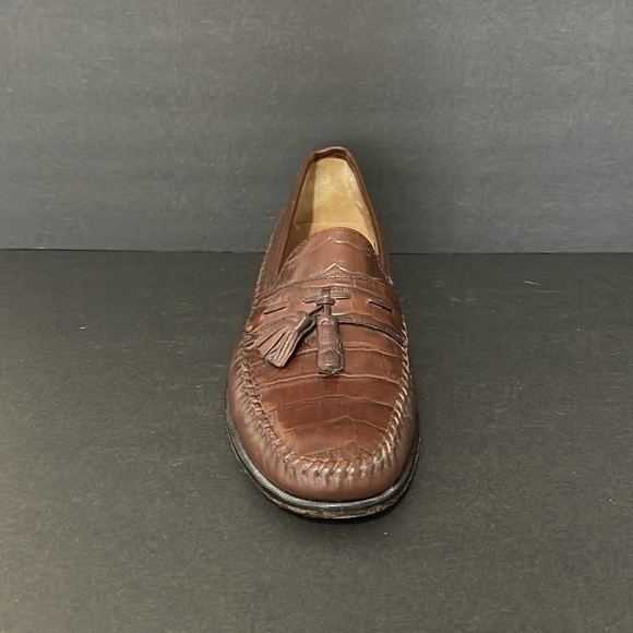 FLORSHEIM PISA MEN’S COGNAC CROC PRINT LEATHER LOFERS 10.5 - Picture 8 of 13